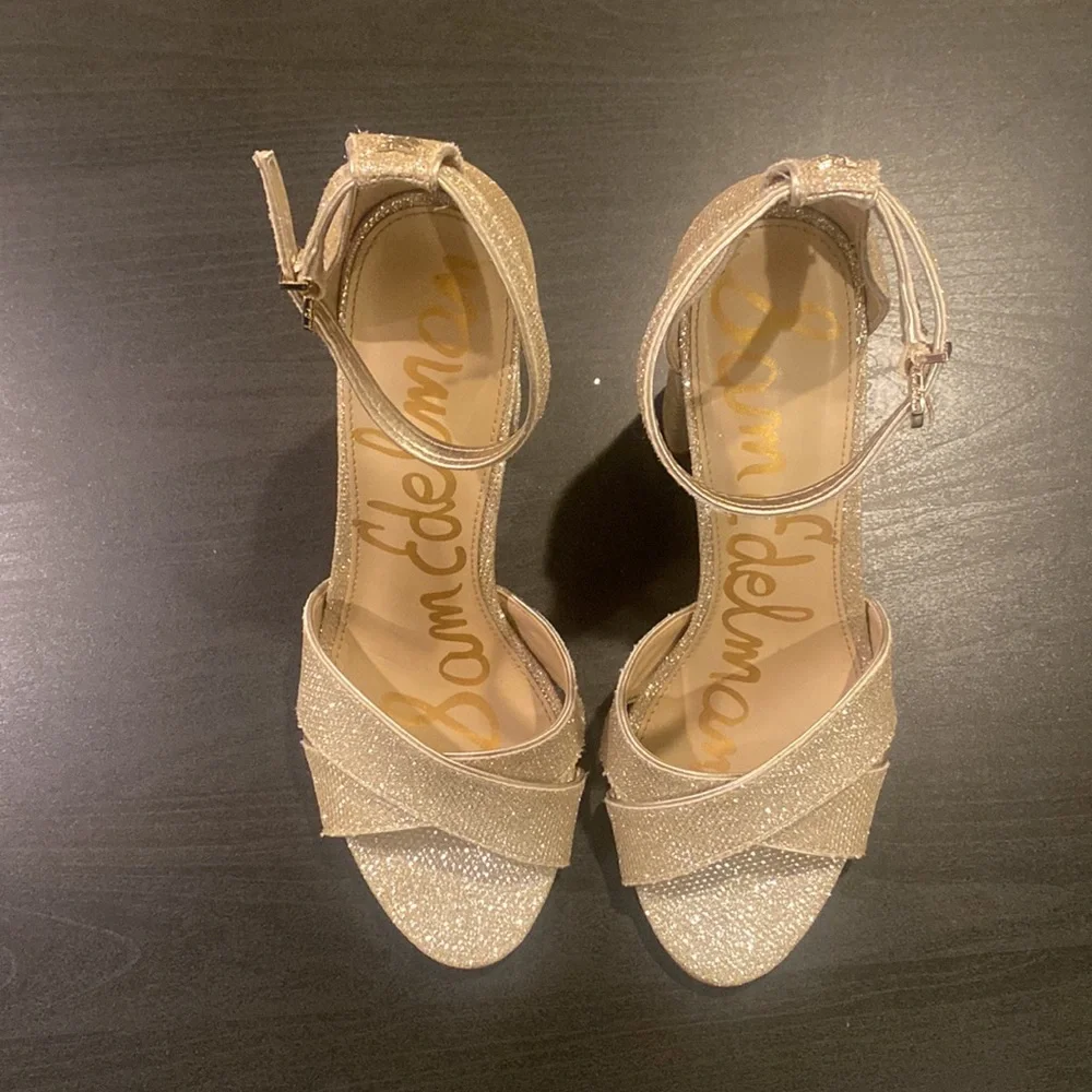 Sam Edelman sparkly block heel!  Worn once. Size 9 - Picture 2 of 5